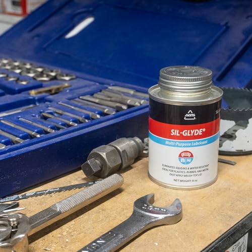 Image of AGS Automotive Solutions SIL-Glyde Brush Top Can Multi-Purpose All-Weather Lubricating Compound for All Surfaces, 8 oz Lubricant Can, Silicone Lubricant, Ensure Friction Resistance (Pack of 2)