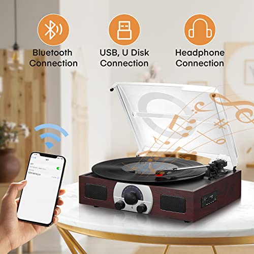 Platine Vinyle Bluetooth, Tourne-Disque Vintage à Trois Vitesses 33/45/78 TR/Min, Platine Vinyle Portable avec 2 Haut… - Les Beatles, Paul McCartney, John Lennon, RIngo Starr, George Harrison Platine Vinyle Bluetooth, Tourne-Disque Vintage à Trois Vitesses 33/45/78 TR/Min, Platine Vinyle Portable avec 2 Haut… – Image 5