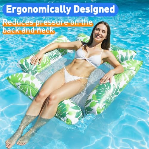 Korlon Inflatable Pool Floats Adult, 2Pack/1Pack Pool Hammock Float Chair - 5