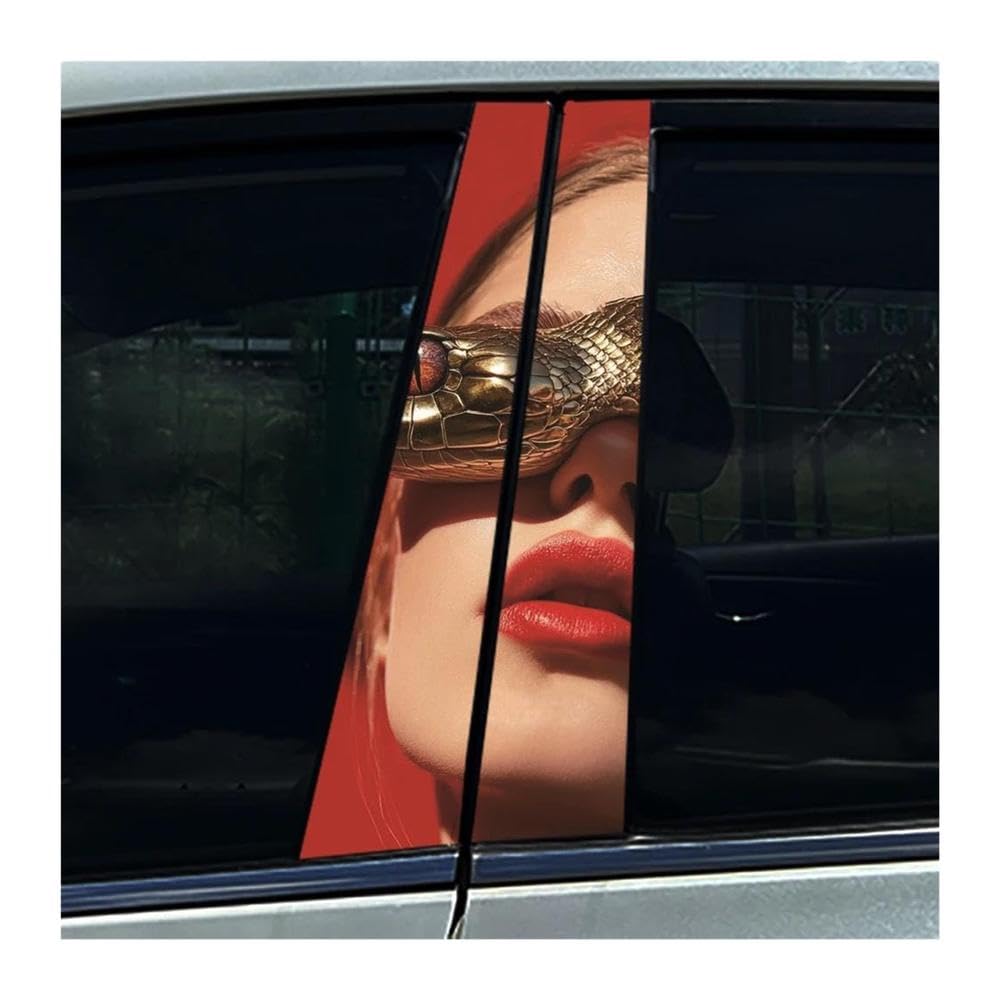 Body Parts 2PCS Auto Center Column Waterproof Decals Miss Lady Beauty Snake Car B-Pillar Stickers(D)