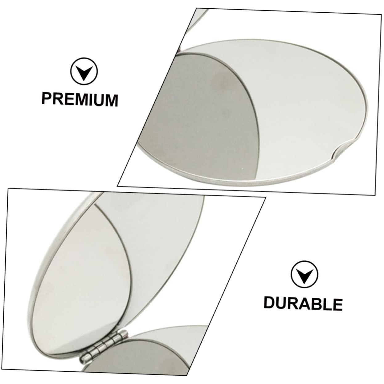 FRCOLOR 3 Mini Espejos De Maquillaje Compactos Y Elegantes Personalizados para Mujer Irrompibles Plateados para Viajes.