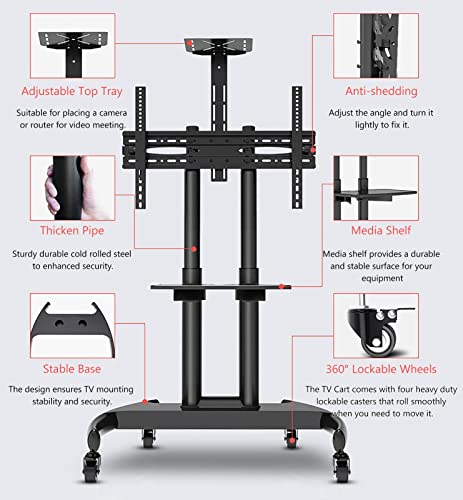 Soporte móvil para TV extra grande con base resistente y ruedas miniatura 2