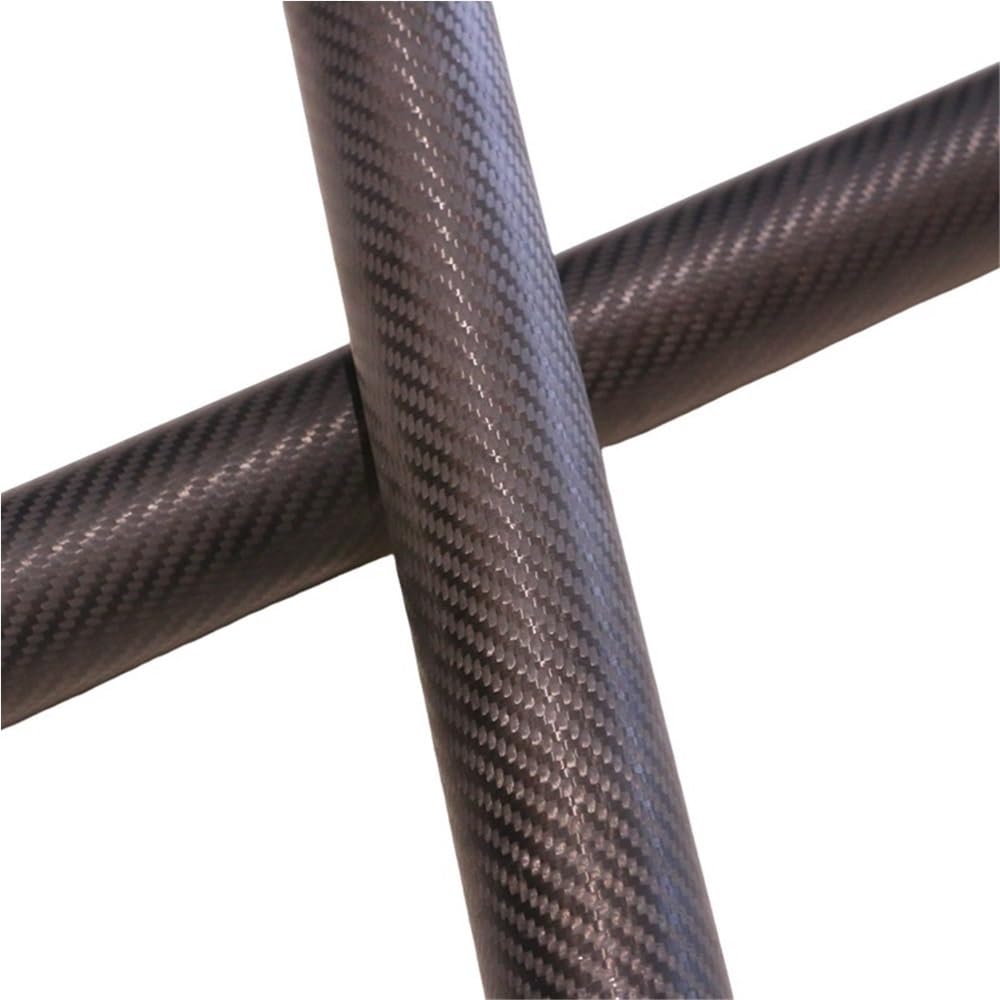 Lot de 2 tubes droits en fibre sergée mate de 500 mm, épaisseur de paroi de 1,5 mm, tube en carbone 3K résistant au vieillissement(12x9mm)
