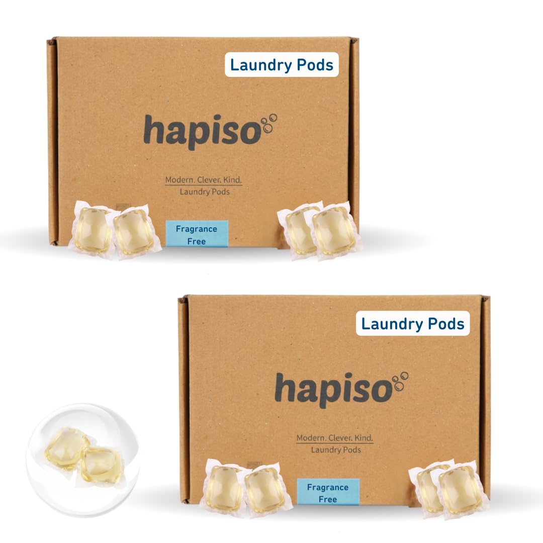 Hapiso Laundry Pods Fragrance Free Liquid Detergent | 5-in-1 Pods, Detergent Pods for Washing Machine | Front & Top Load | Tough on Stains & Odour | 30 Eco-Friendly Washing Pods-image-3
