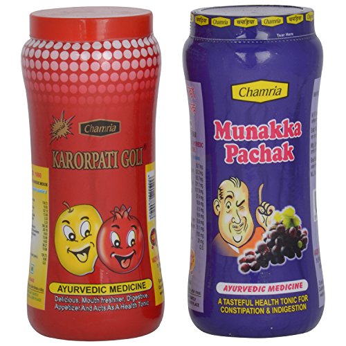 Image of CHAMRIA KARORPATI GOLI (ANARDANA GOLI) 200g + MUNAKKA PACHAK 200g (2 PACKS OF CHURAN /PACHAK)