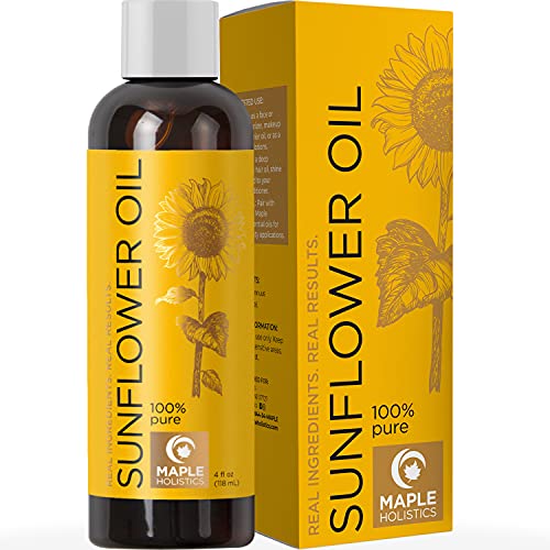 Sunflower Oil for Hair Skin and Nails - Anti Aging Skin Care with Vitamin E Oil for Skin and Hair Care - Pure Sunflower Oil for Skin Moisturizer for Dry Skin and Carrier Oil for Essential Oils Mixing