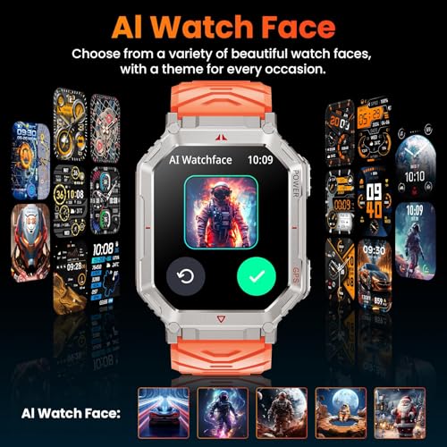 Image of Military Smart Watches for Men with GPS,Compass,2.01 inch HD Display Bluetooth Calls,Smartwatch with GPT Voice Assistant,LED Flashlight,Fitness Tracker with 120+ Sports Modes,Compatible with Android & iOS