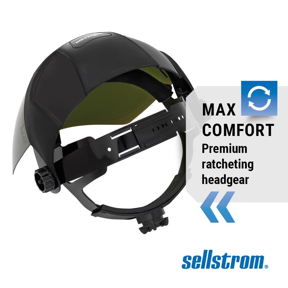 Sellstrom 32050 DP4 Standard Black Crown and Shade 5 IR Window Faceshield with Ratchet Headgear by Sellstrom