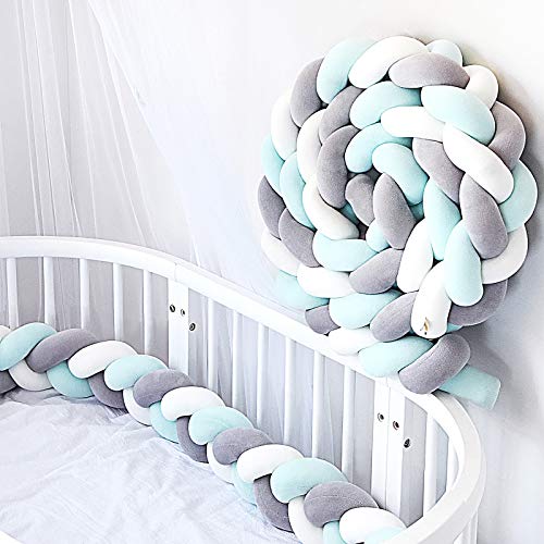 MOOING Trenza Protector de Cuna, Trenzado Cuna Bebe Parachoques 78.7 Pulgadas /200cm...
