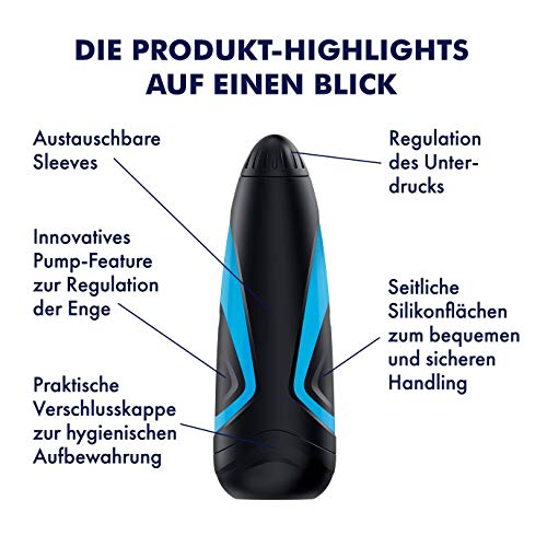 Satisfyer Men, masturbator met pompfunctie en binnendrukregelaar, huidvriendelijk zacht siliconen - Afbeelding 4