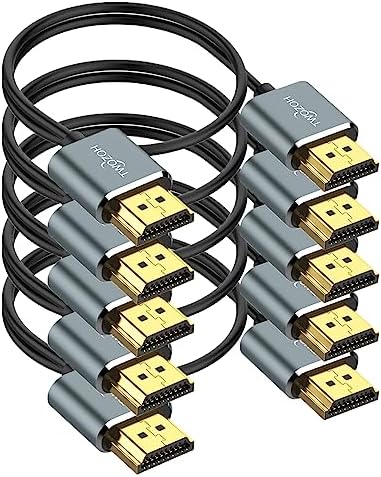 Twozoh Slim 4K HDMI Cable 6.6FT 5 Pack, Ultra Thin & Flexible Skinny HDMI to HDMI 2.0 Cord Support 4K/60HZ 18gbps Laptop, Monitor, PS5, PS4, Xbox One, Fire TV : Electronics