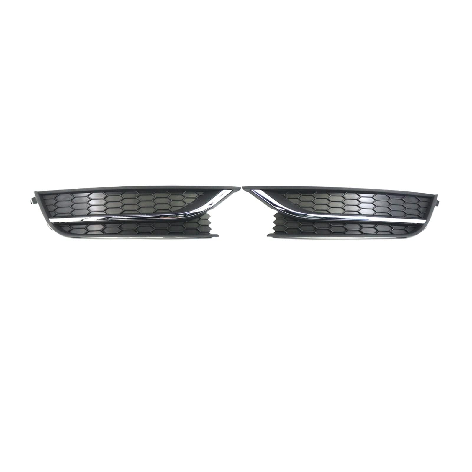 Pair Of Fog Light Grille Covers For VW Passat 2012-2015 - Black With Chrome Trim