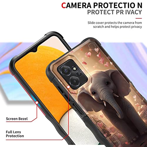 EFGWSDER for Moto G Power 5G 2023 Case,[Dual Layer][10 FT Military Grade Drop Protection] [Non-Slip] Heavy Duty Shockproof Case for Motorola Moto G Power 5G 2023,Cute Elephant with Hearts - image 2