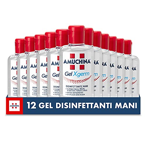 Amuchina Gel X-Germ Disinfettante Mani, 12 Flaconi da 80 ml