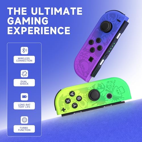 Controllers Compatible with Nintendo Switch, Wireless Replacement Switch Controllers, Left and Right Switch Gamepad Support Dual Vibration/Wake-up/Motion Control. (blue and green) - 4