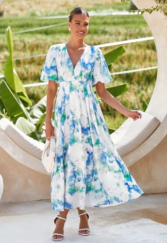 Image of Maxigerui Women's Summer Floral Maxi Dress Spring Wedding Guest Dress 2026
