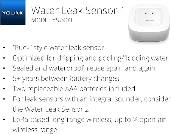 YoLink Smart Home Kit: 4G LTE Cellular Hub & Water Sensor 4-Pack, No Internet Required with a Subscription, SMS, Email & Push Notifications, LoRa Up to 1/4 Mile Range, Alexa, IFTTT, Home Assistant