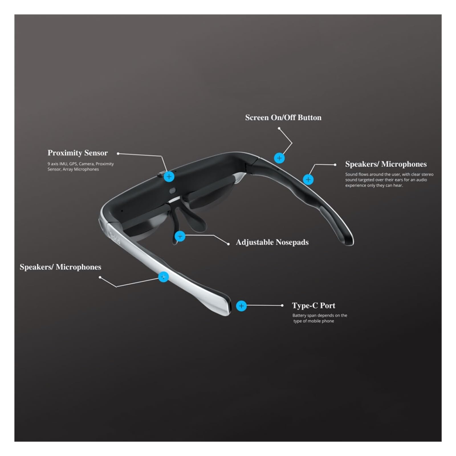 AR Glasses Adjustable Virtual Reality Vr 3D Glasses Foldable Ps4 Vr Headset AR Glasses For Sale(Black)