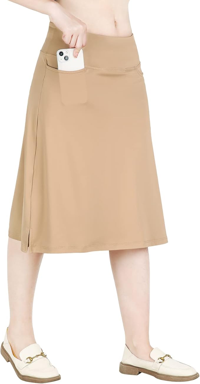Womens Skorts Modest Knee Length Skirts Athletic Midi Active Running