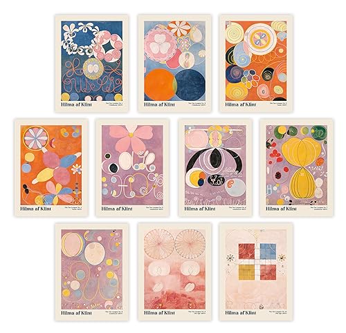 Art mural Hilma Af Klint : 10 impressions d’art abstrait et géométrique vintage pour salon