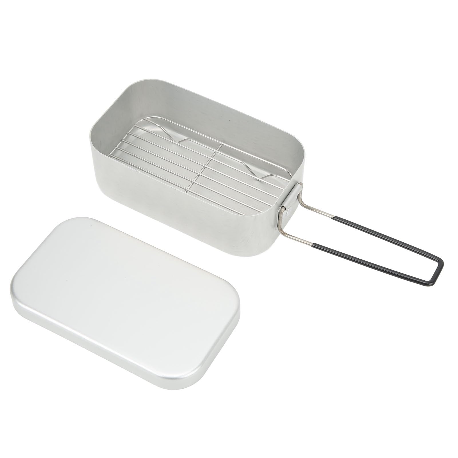 Boîte à bento pliable en alliage d'aluminium de 800 ml avec sac de rangement