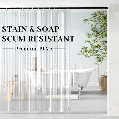 Rideau de douche anti-moisissure transparent en PEVA sain et facile à nettoyer - 2