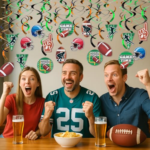 18-Piece Football Hanging Swirl Decorations – Double Swirls with Touchdown, Helmets, and Game Time Danglers for Game Day, Superbowl, Tailgate and Sports Party Décor - Image 7