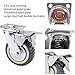 NestChic 4 Pack 6 Inch Heavy Duty Swivel Caster Wheels, 1653 lbs Load Capacity, All 360° Swivel Design, 2 with Brake, 2 Without, Durable Plate Casters for Workbench, Carts, Furniture