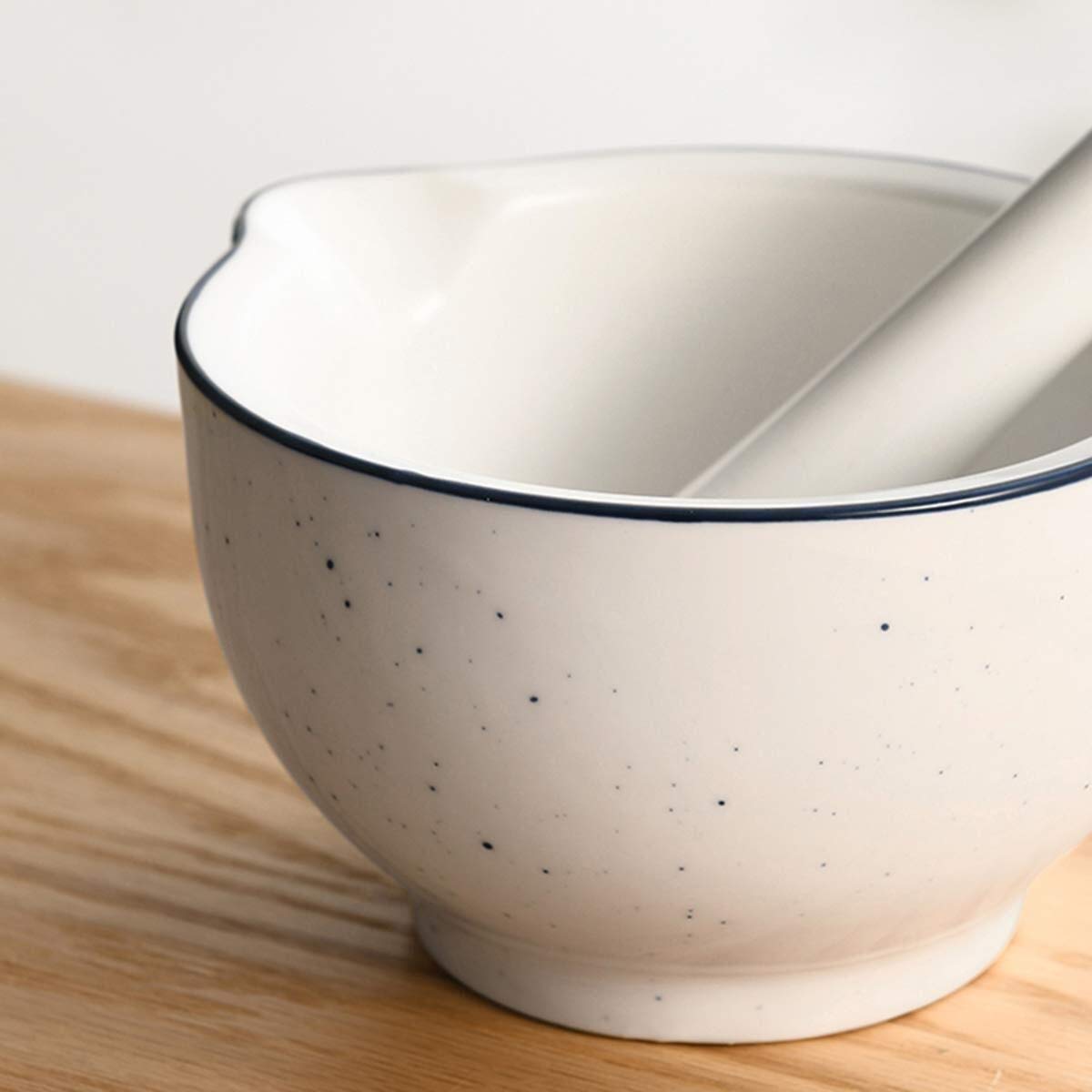 Zestaw tłuczków do moździerza Zestaw tłuczków i moździerzy, ceramiczny zestaw tłuczków i moździerzy Trwała, trwała i łatwa w czyszczeniu miska do mieszania, idealna do przypraw, imbiru, młynka do czo