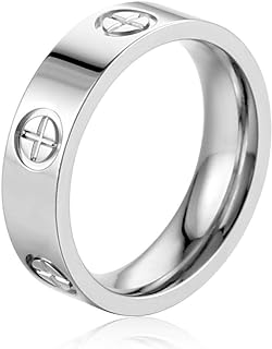 Ladies Stainless Steel Ring Love Friendship Ring Golden high polishing, low allergy Wedding Jewelry Valentine's Day Birthday Gift, 5-10