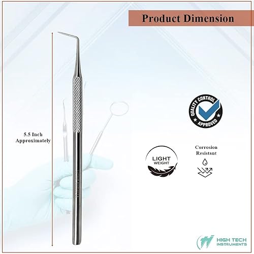Miniatura 2 de Dental Probe Explorer #6 hecho de acero inoxidable reutilizable placa de herramientas y removedor de sarro, extremo de precisión adecuado para uso