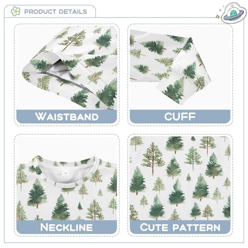 JUNZAN Watercolor Winter Trees Pine Little Girls Hooded Sweatshirt Fleece Kids Pullover Hoodie Athletic 4T3