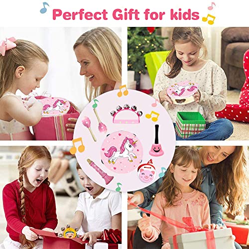 Kids Musical Instruments Sets, 12Pcs Wooden Percussion Instruments Toys Tambourine Xylophone For Kids Playing Preschool Education, Early Learning Musical Toys For Boys Girls Gift (Pink) #TOP7