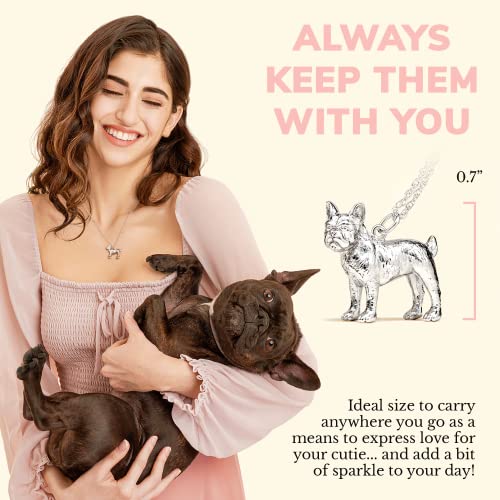 Scamper & Co Boston Terrier Pendant Necklace For Women And Girls - Rhodium Plated Sterling Silver Necklace With Boston Terrier Pendant And 18 Inch Chain #TOP3