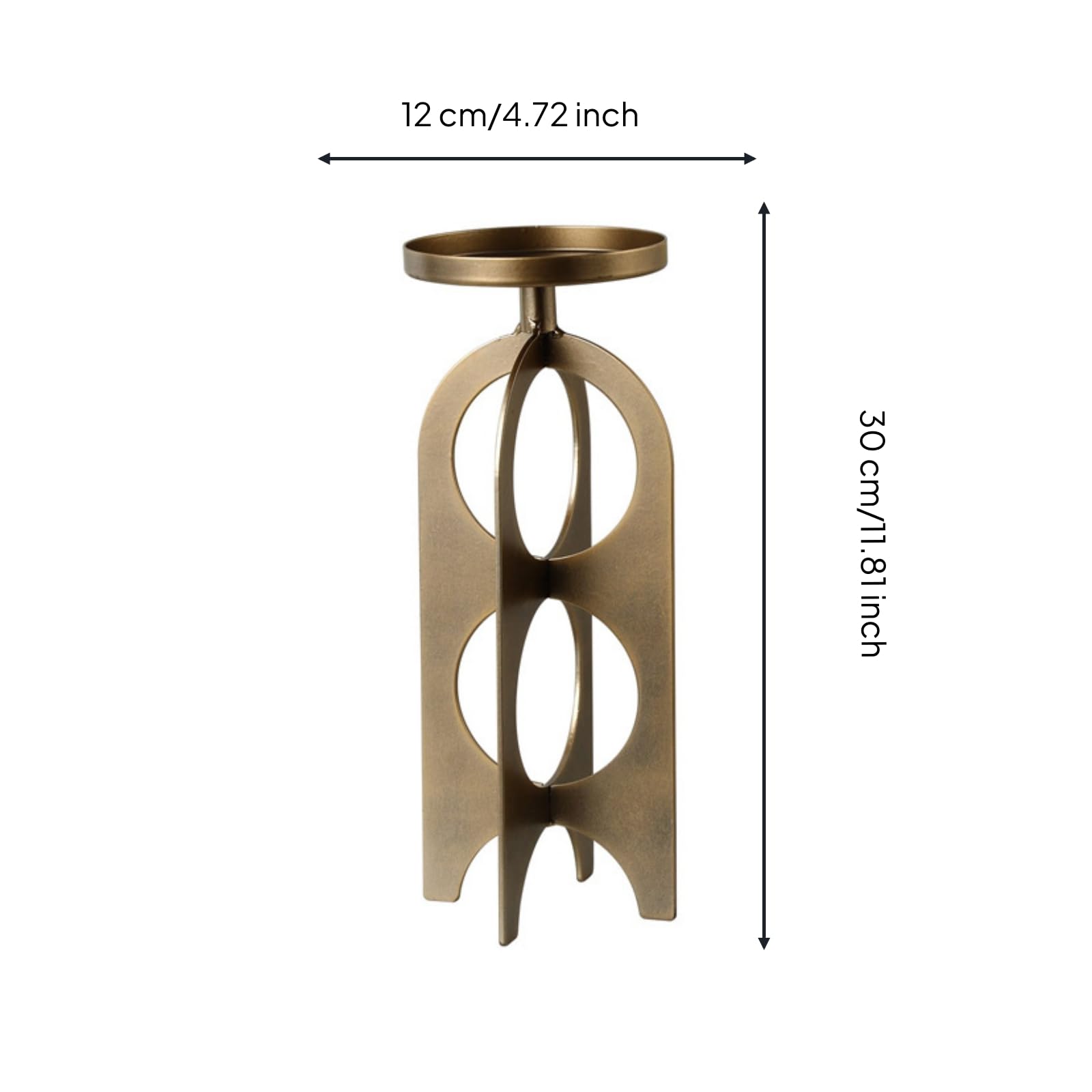 Kerzenständer Kerzenhalter Leuchter Laterne Metall mit Schlankem Offenen Und Harmonischer Form für Edles Ambiente für Sideboard Beistelltisch Empfangsbereich Showroom Dekoration 30cm