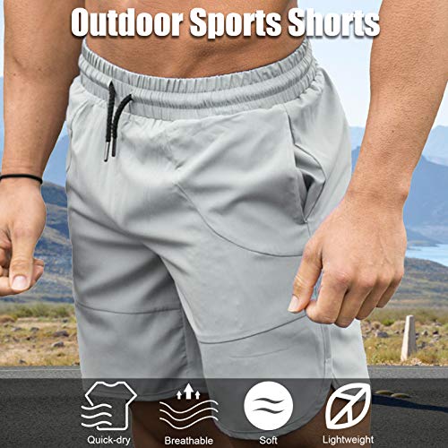 Ajcoflt Calções desportivos masculinos com cordão na cintura e bolsos laterais respiráveis Shorts de