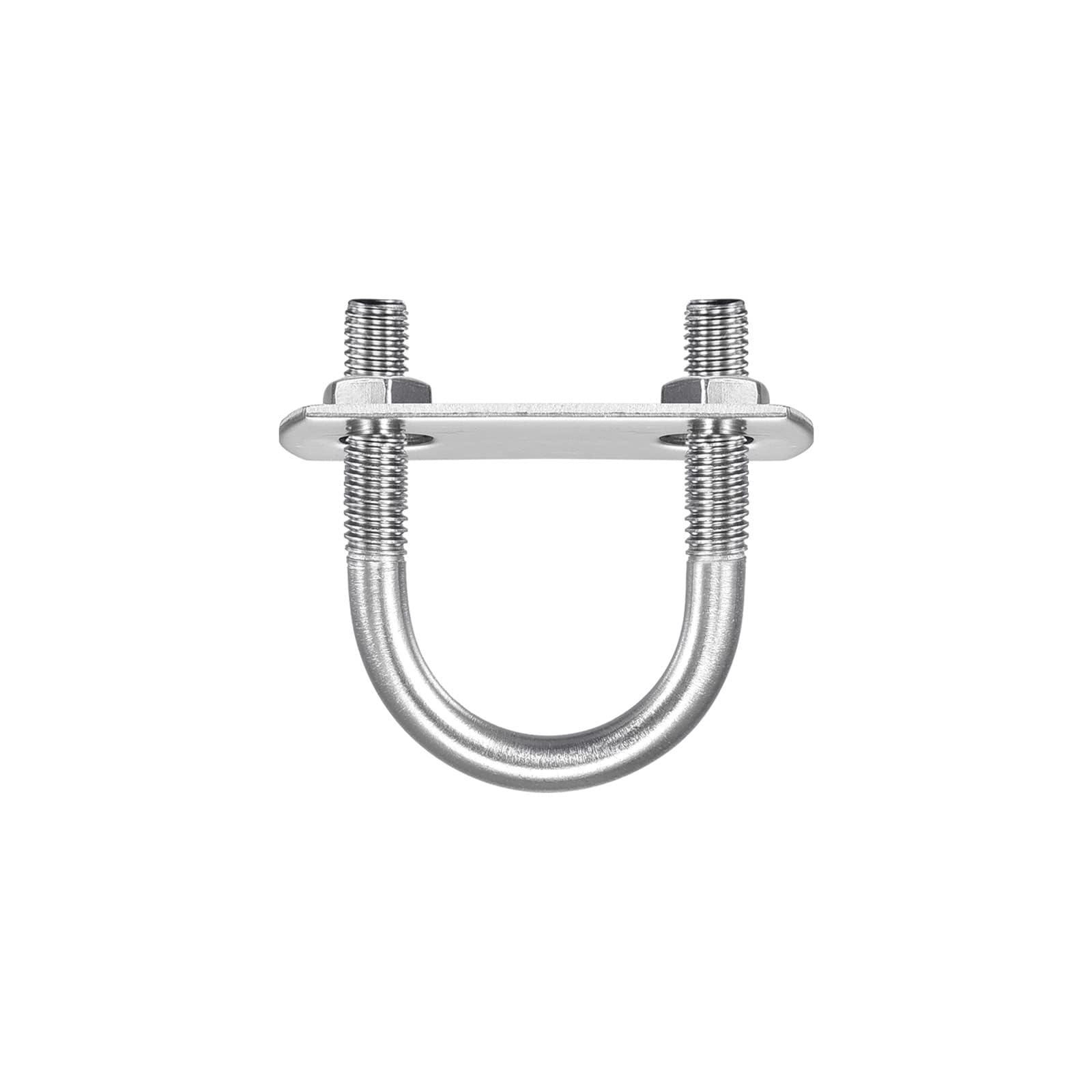 Unifizz Round U-Bolt,3 Set 304 Stainless Steel M6 U Bolts 25mm(1") Inner Width 42mm Length with Nuts and Frame Plate for Automobiles Boat Trailer
