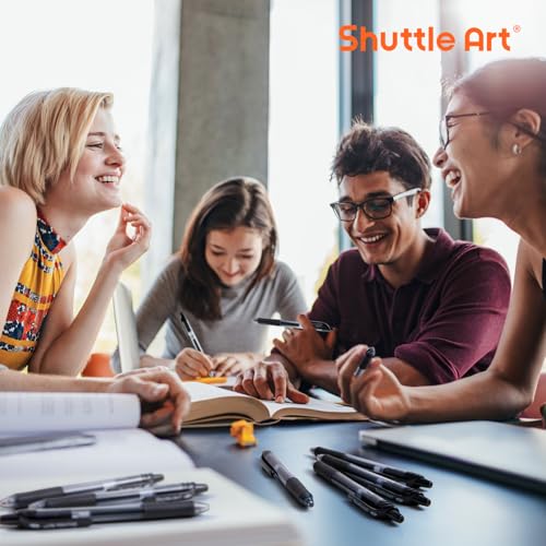 Image of Shuttle Art Black Gel Pens, 70 Pack Retractable Medium Point Rollerball Gel Ink Pens Smooth Writing with Comfortable Grip for Office School Home Work