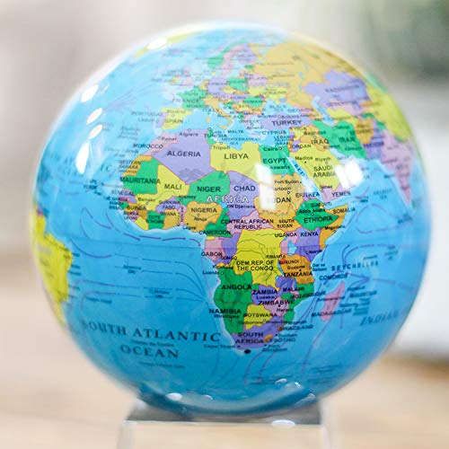 Mova Globe Blue Political Map 4.5" #TOP5