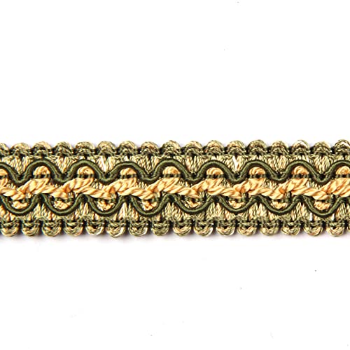 Bel Avenir Braid Trim 0.78 Inch 6.8 Yards Gimp Basic Fringe Trim Fabric Sewing Polyester Handcraft Diy Crafts Woven Boho Costume Home Decorative (Green) #TOP1