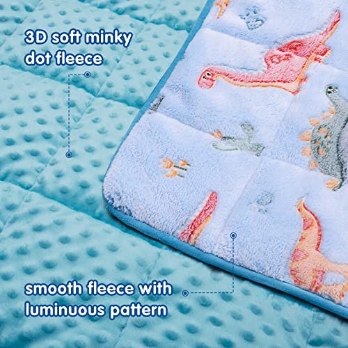 Yescool Kids Weighted Blanket (5 Lbs, 36" X 48",Dinosaur) Cooling Heavy Blanket For Sleeping Perfect For 40-60 Lbs, Throw Size Breathable Blanket With Premium Glass Bead #TOP2