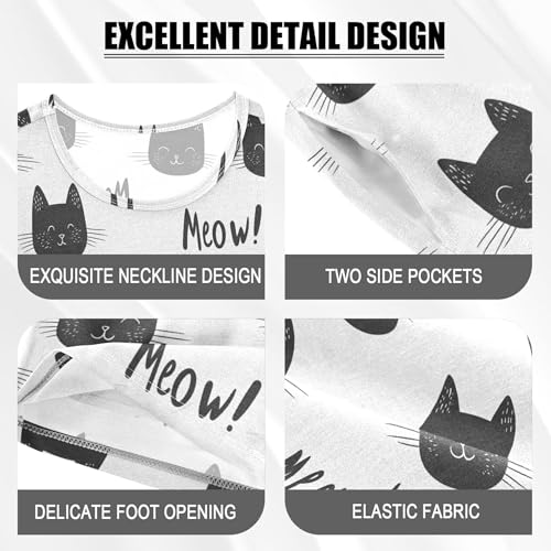 Cat Cute Animal Pajama Set Pajamas Sleepwear Nightwear Loungewear Clothes Set B04035174