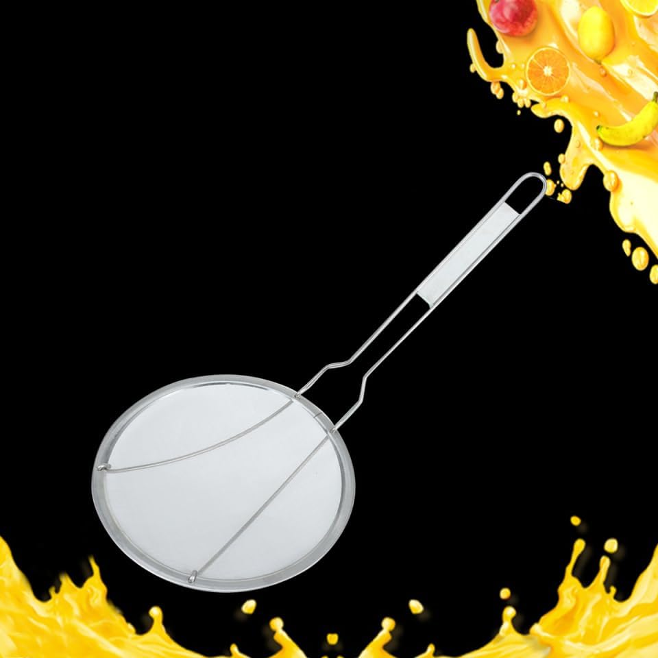 Stainless Steel Skimmer Ladle Fine Mesh Fry Skimmer with Long Handle 19.68in Strainer Spoon for Noodles French Fries Boiling Home Kitchen Restaurant Cooking