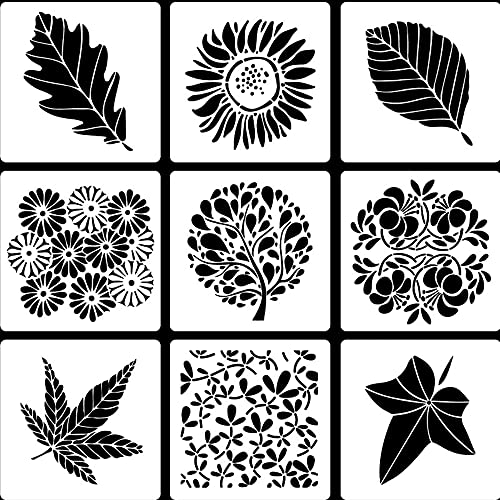 PATPAT® 16 Pcs Stencil Border , Reusable Painting Template for Home Decor, Crafting, DIY Albums and Printing,Art Scrapbook, Cake, Wall, Tile, Fabric (B)