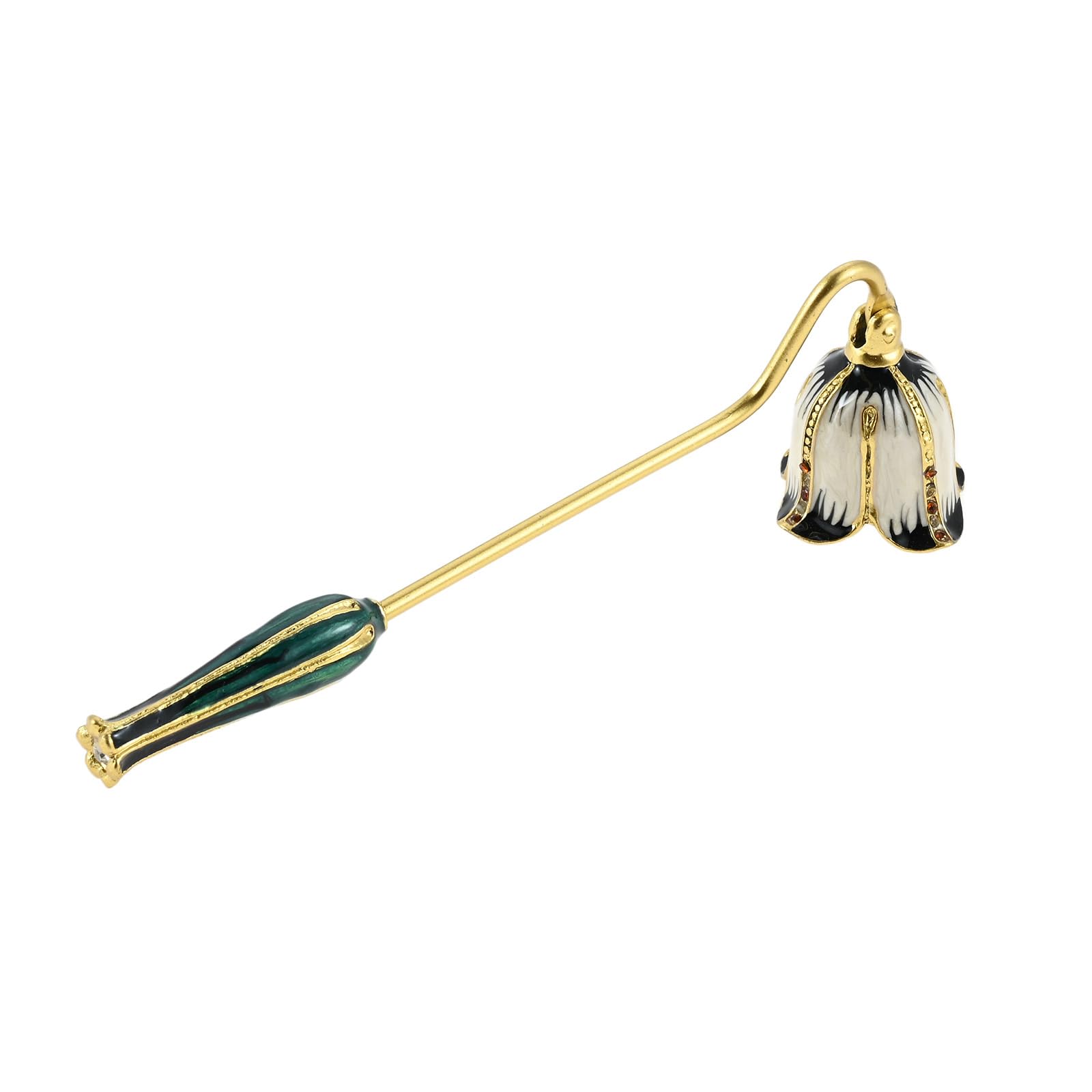 Hicello CandleSnuffer Vintage Candle Extinguisher Snuffer Unique Decorative Candle Accessories Metal Tool - White Flower