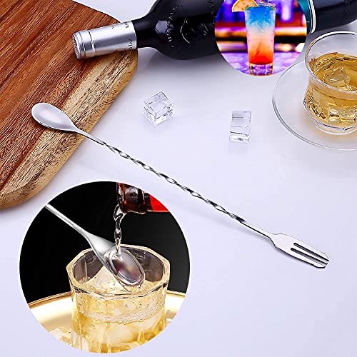 YFaith Barlepel, 2 stuks, spiraalvormige roerlepel, cocktail roerlepel, spiraalgreep, kan worden gebruikt voor… - Image 6