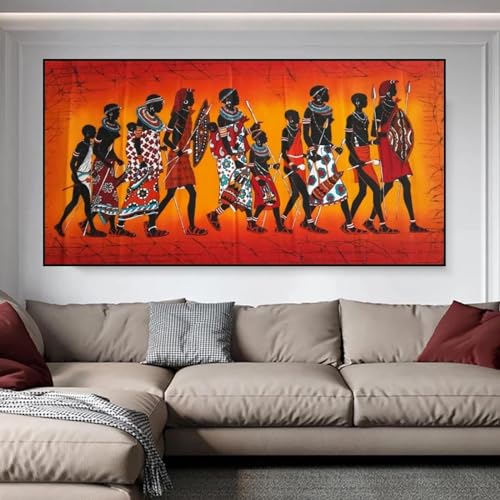 Toile abstraite de femmes africaines, affiche artistique salon 40x80