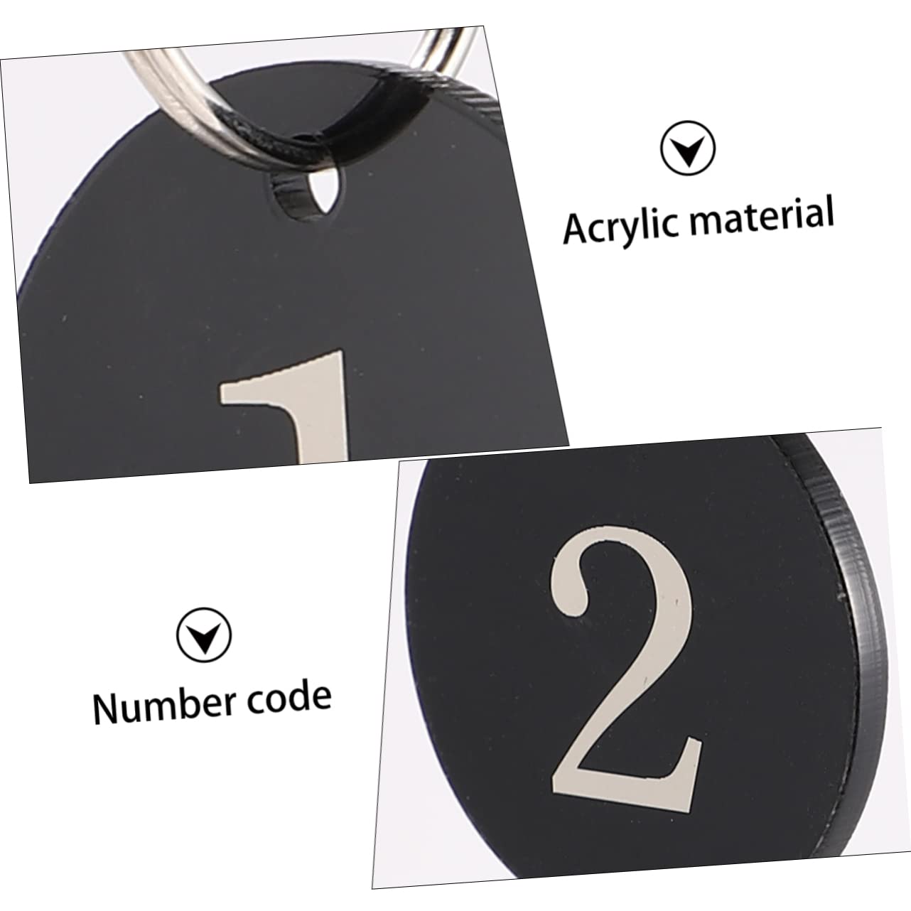 BESTYASH 100pezzi Targhette Numerate Acrilico Per Chiavi Per Hotel e Supermercati Design e Resistente Per Attese e