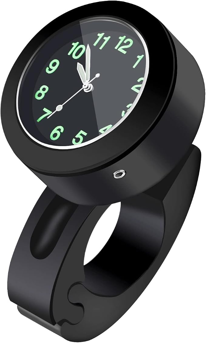 Produktbild von Motorrad Lenker Uhr – Wasserdicht, Für 7/8 Bis 1 Zoll Lenker, Schwarz, Mit Batterie