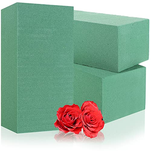 com-four® 3X Steckmasse für Blumengestecke - Steckschaum für Frischblumen - Steckschwamm zum Basteln - Blumensteckschaum für Feiern, Hochzeit und Geburtstag (03 Stück - Frischblumen)